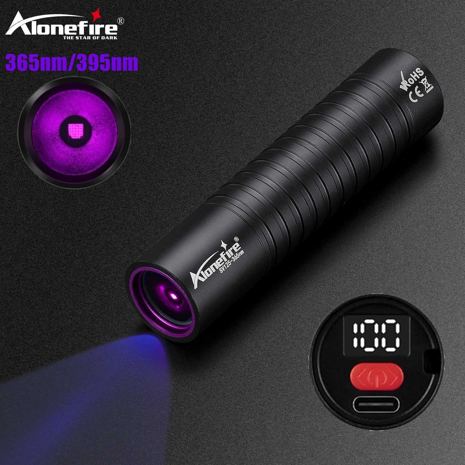 LCD 395nm/365nm UV High light Flashlight USB Rechargeable Resin UV Glue Curing Torch Cat tinea urine Stain Marker Ore Money LampW251106