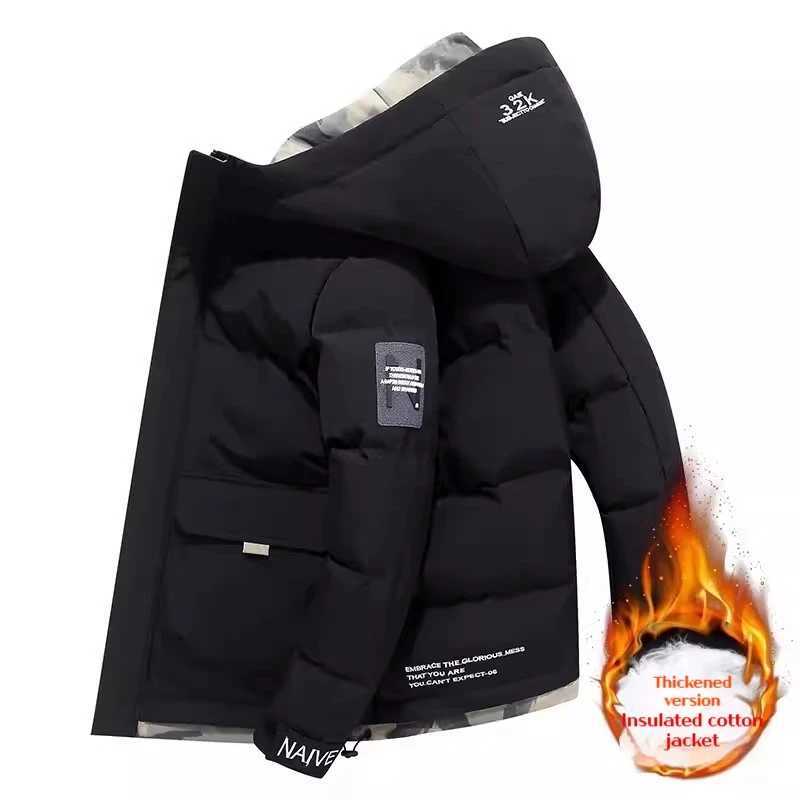 Winter Mens Cotton Padded Jacket Mens Coat Short Warm Coat Korean Fashion Parka Outdoor Sport Jacket for Men Large SizesT251107