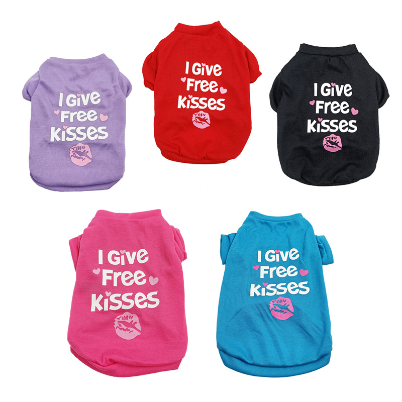 Pet Summer Clothes Cat Dog Cotton Letters Print Pet Dog Clothes Vest T-shirt