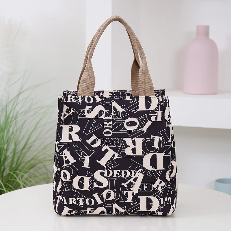 thick nylon fabric handbag portable sun storage bag for mothers daily work lunch box bench 250401