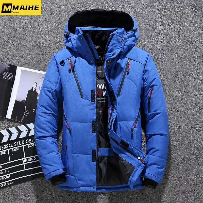 luxury Winter Goose Outdoor Down Jacket Men Winter Warm Solid Color Hooded Down Coats Thick Duck Parka Mens Down Jackets 2024T251107