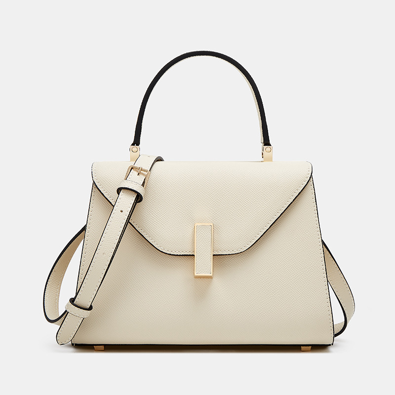 New French Style Light Luxury Fashion Lychee Kelly Bag Niche Design Fashionable Simple Versatile Portable Single Shoulder Crossbody Bag Shoulder Bags