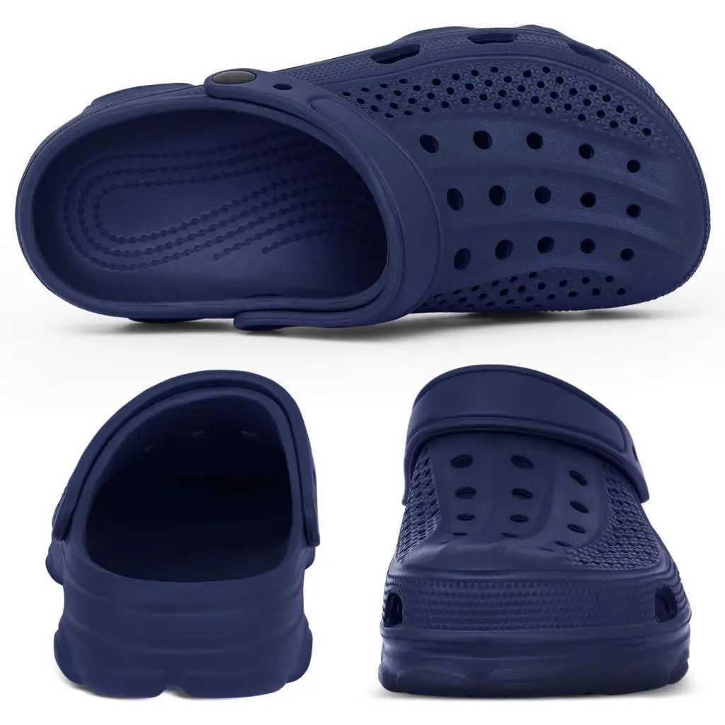 Shevalues Fashion Men Clogs Slippers Casual Hole Beach Sandals Outdoor Men Garden Shoes Summer Soft Sandals Home Bathroom Slides M250519