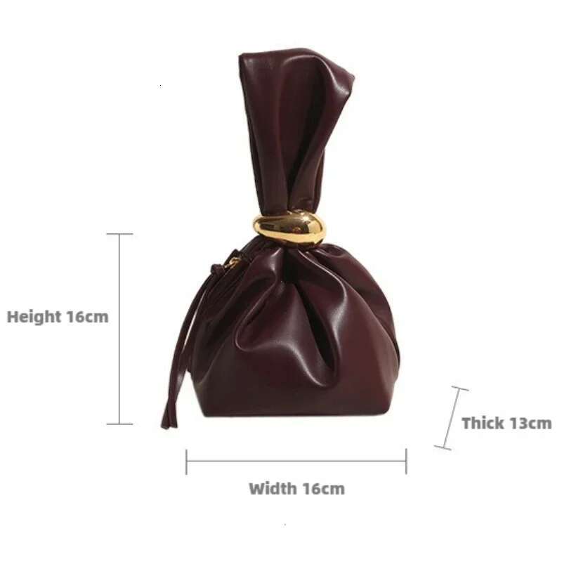 Personalized Soft Leather Clutch Bag Designer Women Pleated Mini Bucket Pouch Temperament Side Zipper Party Evening Bags
