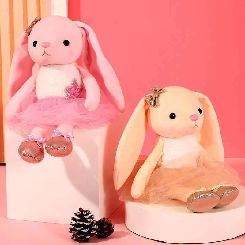 Creative Ballet Cute Soft Cute Long Eared Rabbit Plush Toy Soothing Sleeping Doll Giving Girls Holiday Gifts C251107