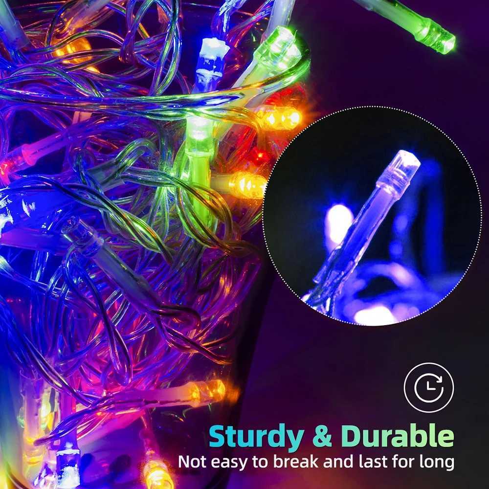 Outdoor Eaves Decoration 75M 160Leds Solar lcicle string Lights 8 Lighting Modes Christmas Halloween Party Holiday Lights M251113