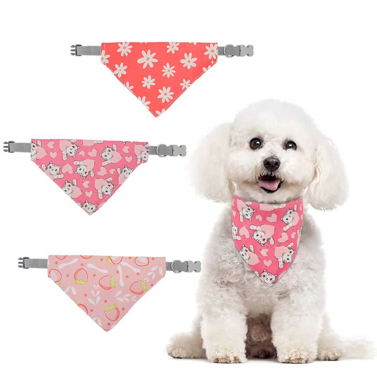 3PC pet bib set cute dog bib cat and dog triangle bandage suitable for small and medium-sized pets M250407