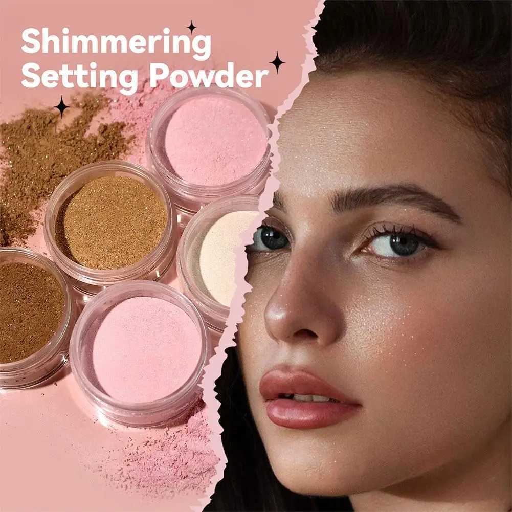 MLSMILE shimmer loose set powder oil control hidden hole durable concealer face powder pearl matte face makeupXJ250407