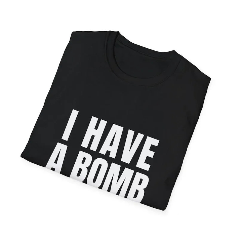 Black humor I have a bomb for women soft tshirts loose summer breathable short sleeved tops womens clothing 250407