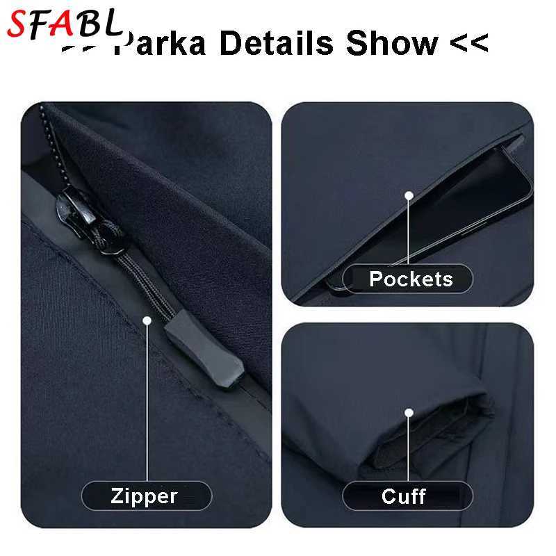 New Winter Fleece Lined Mens Winter Jacket Hooded Padded Winter Jackets for Men Windbreak Thick Warm Parka Business Coat BlackT251107