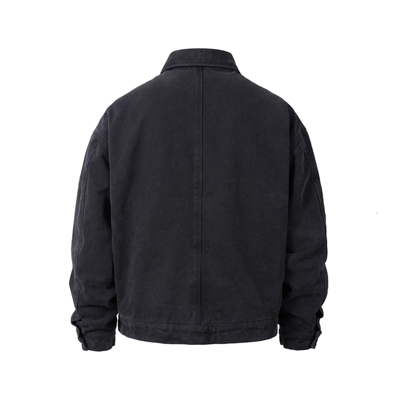 Yao Fashion Vintage And Casual Jacket Style Streetwear Solid Color Zipper Oversize Coat For Men 250313