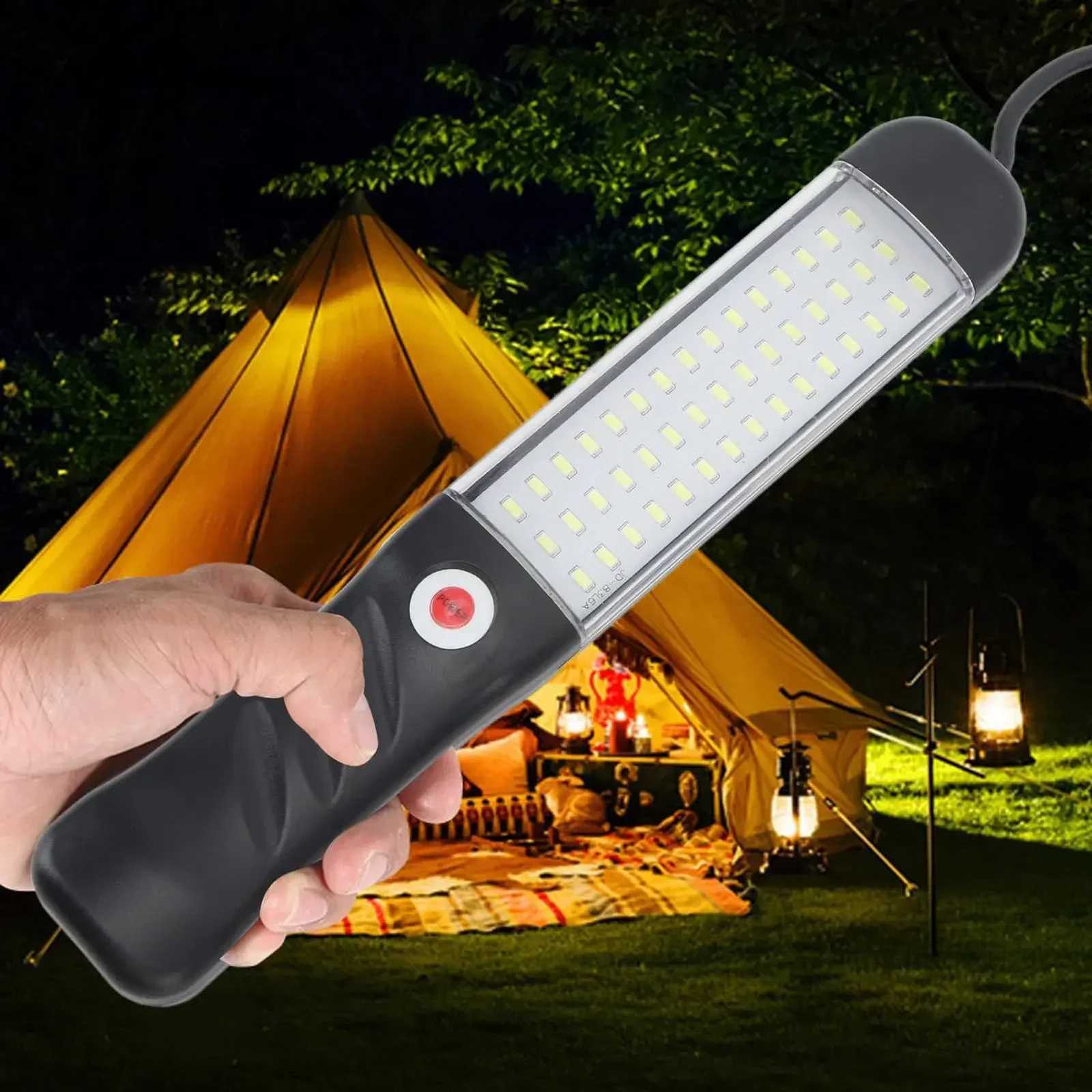 Portable Magnetic Auto Repair Work Light USB Rechargeable LED Flashlight With Magnet Hook For Car Repair Fishing Emergencies W251107