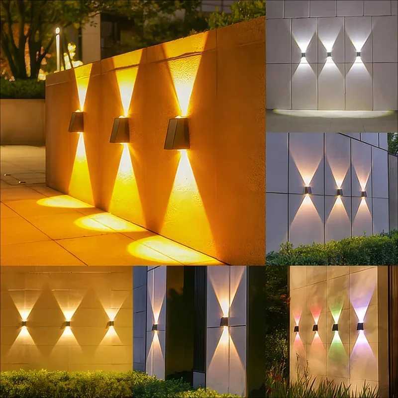 Solar Outdoor Wall Light Up DownWaterproof Outdoor Lamp Wall Sconces Lights for Garage Garden YardW251106