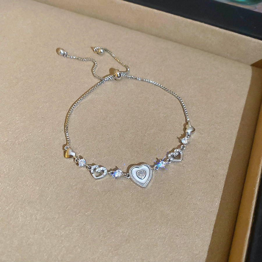 Hollow Heart Zircon Pull-out for Women, Fresh Fashionable, Versatile, Light Luxury, Simple and High-end Feel, Bracelet Jewelry - view 6