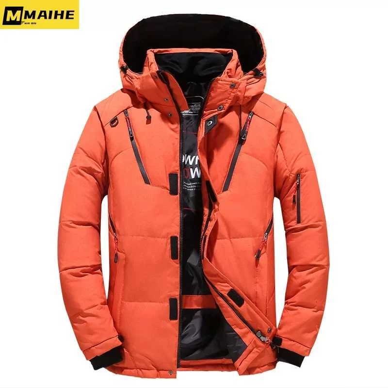 luxury Winter Goose Outdoor Down Jacket Men Winter Warm Solid Color Hooded Down Coats Thick Duck Parka Mens Down Jackets 2024T251107