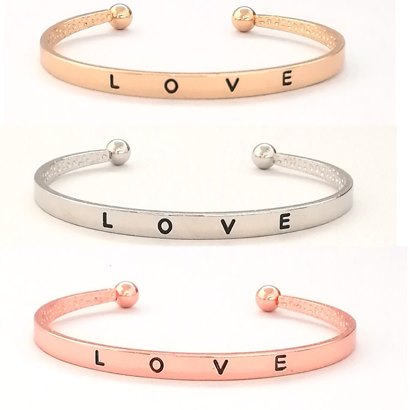 Fashionable, simple and versatile LOVE opening for women's high-end temperament bracelet