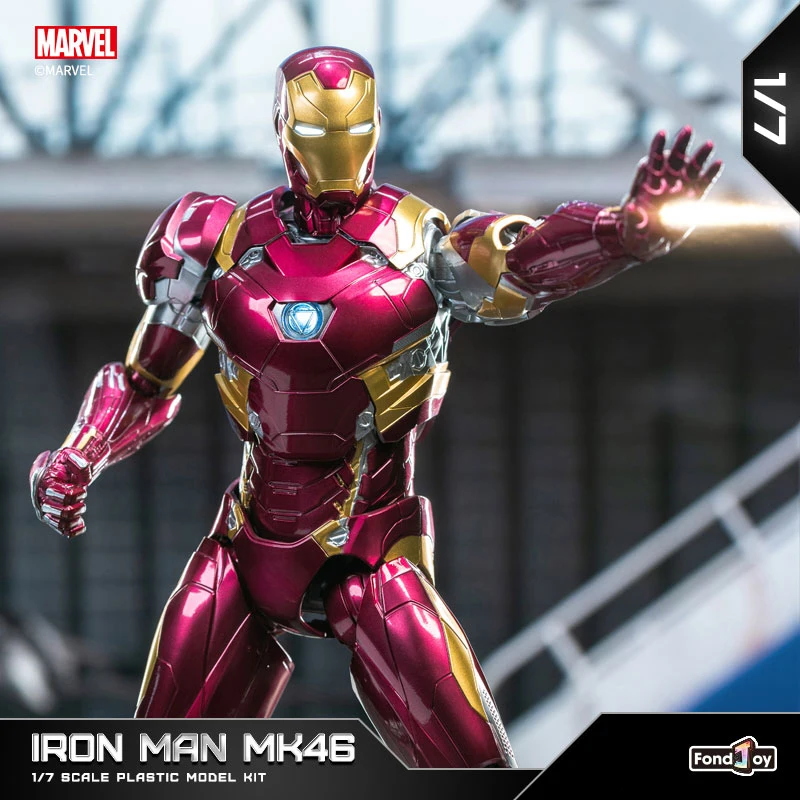 Fondjoy Marvel Iron Man MK46 1/7 Scale LED Model Kit Wholesale - Light-Up Reactor Collectible Action Figure, Bulk Stock for Resellers Boy Toy Gift