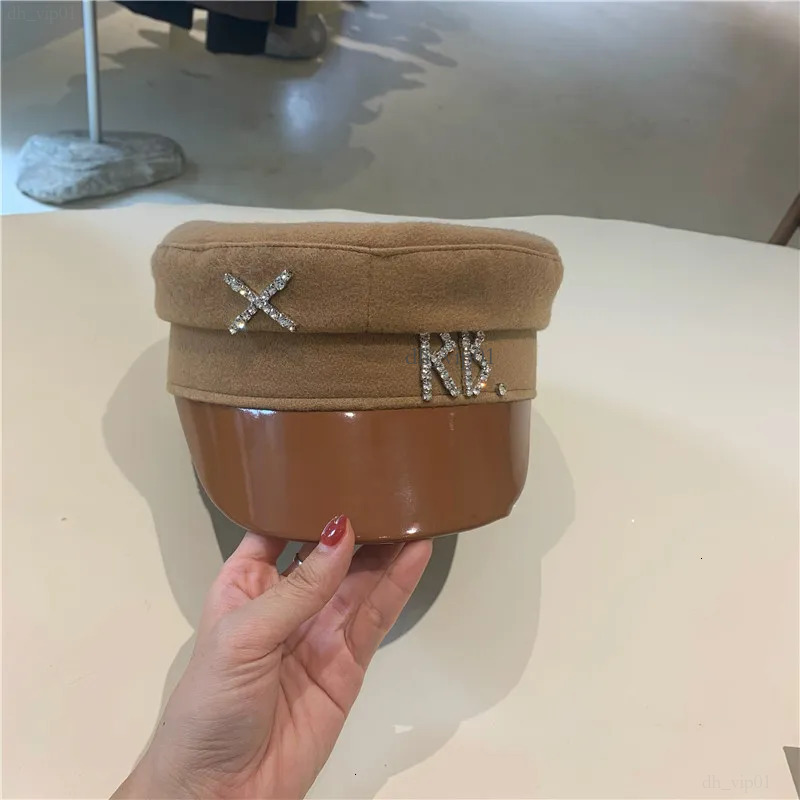 Designer Ruslan Baginskiy Hat Berets USPOP Women Hats High Quality Charm Crystal Baker Boy Hat Wool Sboy Caps Female Flat Militray Visor Rb Hat 5f8
