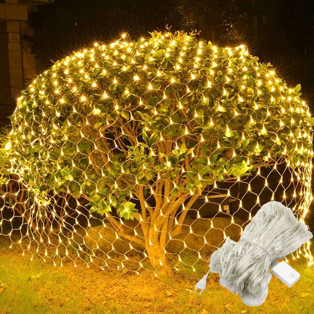 LED Net Mesh Fairy Light 1515M 32M 64M 108M Outdoor Waterproof Curtain String Lamp 110V 220V Xmas Wedding Party Decor W251107