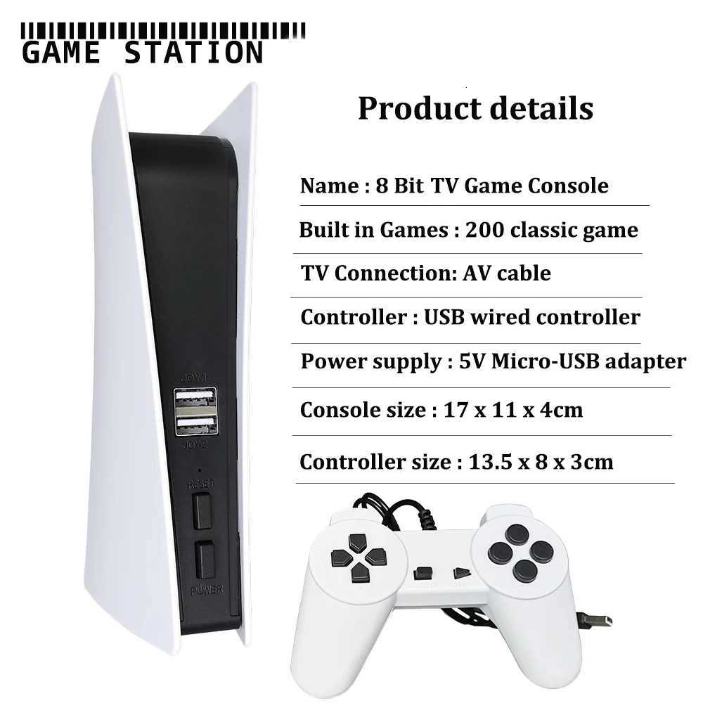 2022 Game Station 5 Video Game Console With 200 Classic Games 8 Bit GS5 TV Consola Retro USB Wired Handheld Game Player AV Out K251107