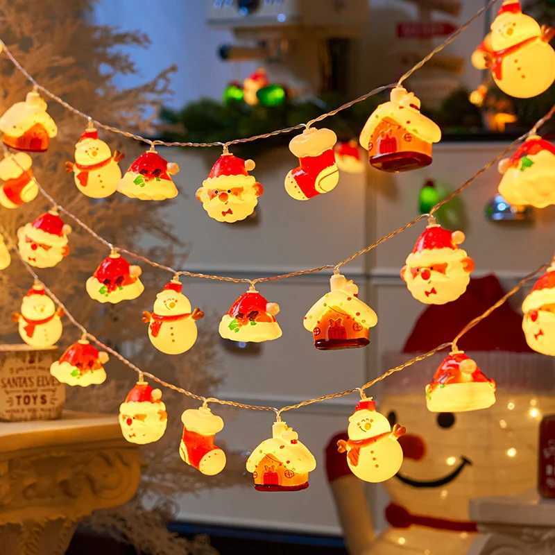 20LED Xmas String LightsBattery Operated-Cute Santa/Bear/Stocking Designs Indoor Decor for Christmas Party Perfect Holiday Gift W251107