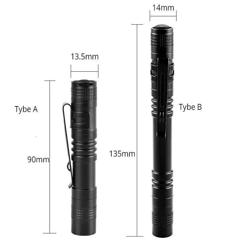 300LM Mini LED Flashlight Portable Aluminum Alloy Pen Light with Clip for Camping Hiking Emergency Dentist Nurse ExaminationW251106
