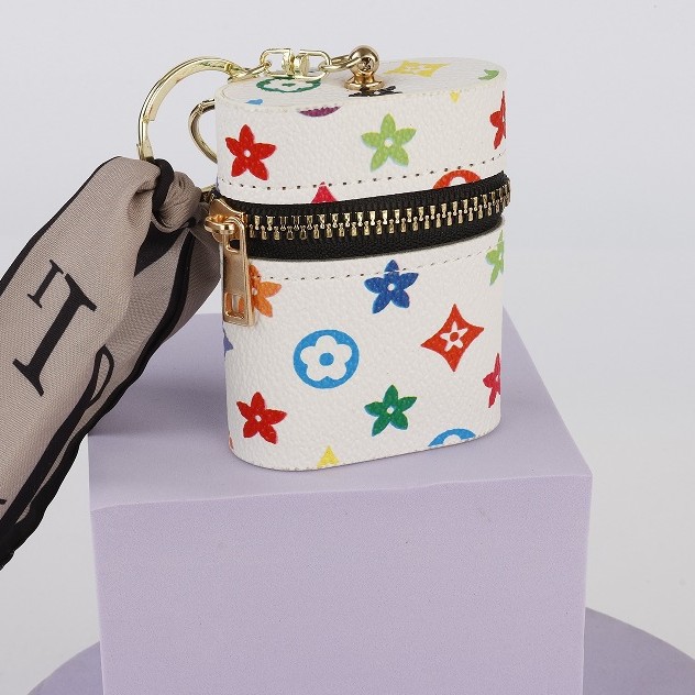 Coin purse keychain Mini female mouth red envelope storage wireless earphone protective case cute 2025