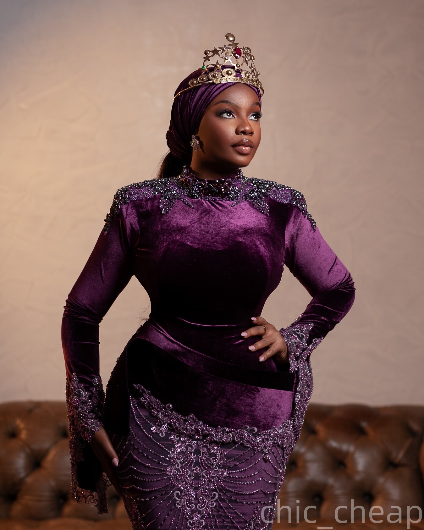 Aso Ebi Purple Mermaid Prom Dresses 2026 Crystals Lace Velvet Evening Formal Party Second Birthday Engagement Gowns Plus Size Dress For Special Occasi