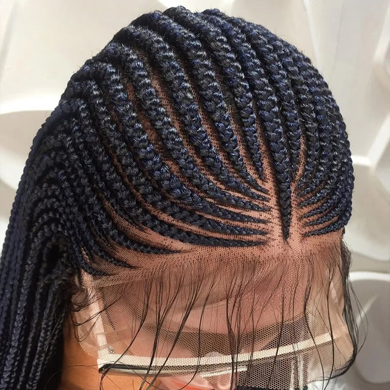 32 inches Synthetic Braided Wigs For Women Full Lace Front Wig Cornrow Braid Lace Frontal Wig Braiding Hair Middle Part Wig Daily Use