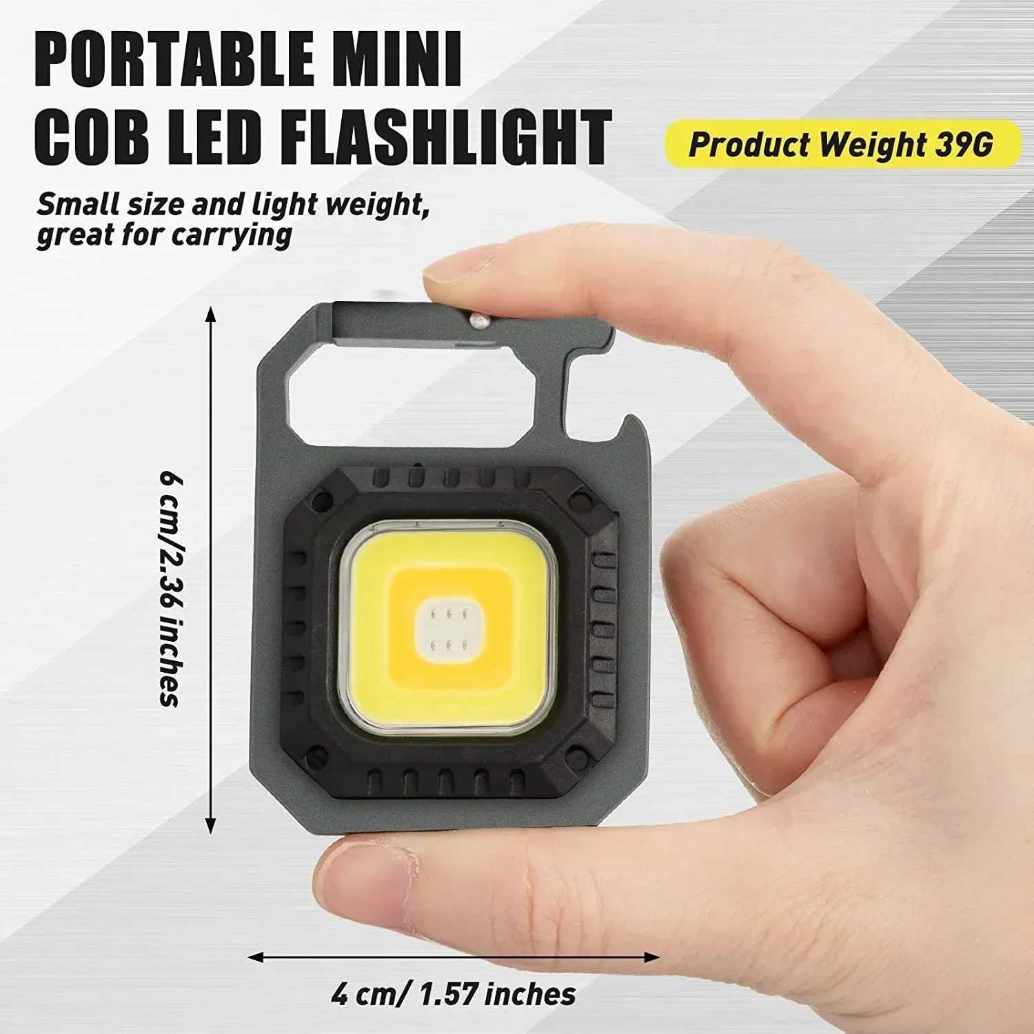 Heinast Mini LED Flashlight Magnetic COB Outdoor Camping Pocket Work Light 800 Lumens USB Rechargeable 7 Modes SpotlightsW251106