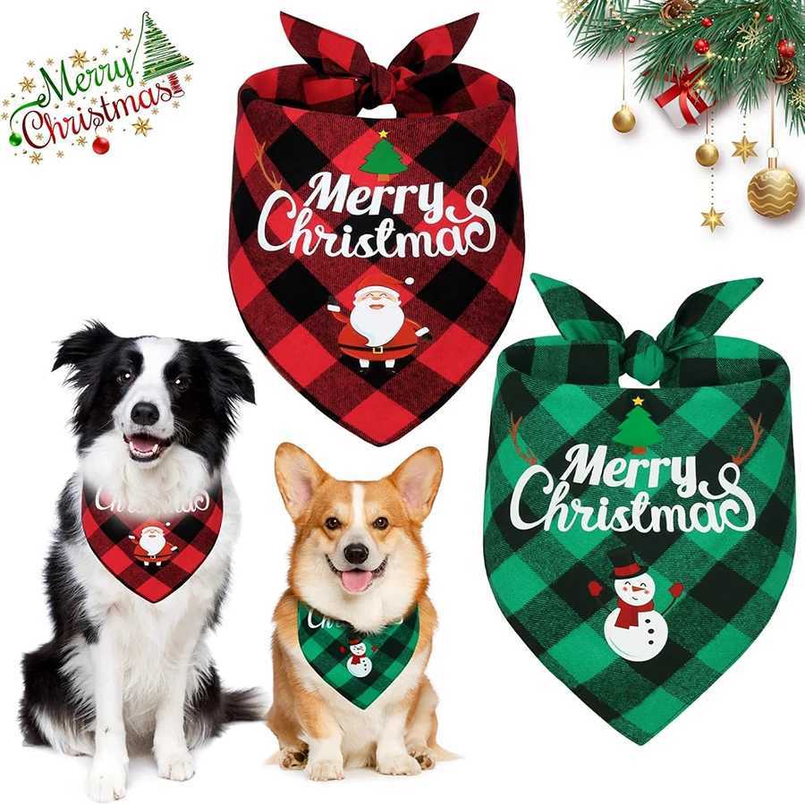 High Quality Christmas pet triangle scarf dog Bandanas Saliva towel used for holiday party decoration suitable for small to large dogs T250407