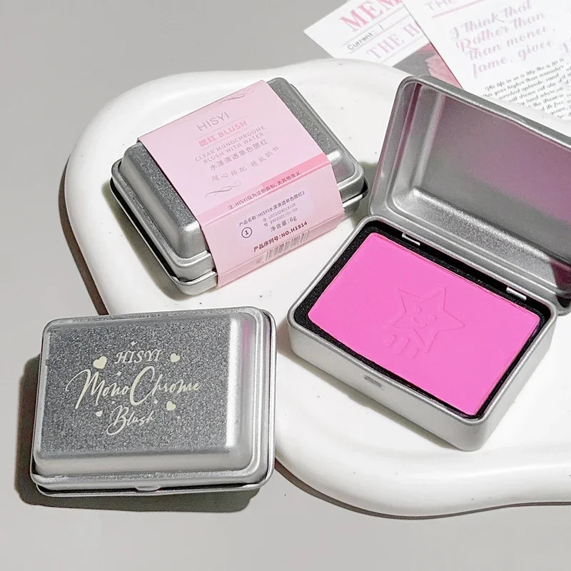 Powder blusher 4 available colors peach matte powder in metallic tin durable color and contour enhancer no fly 250325