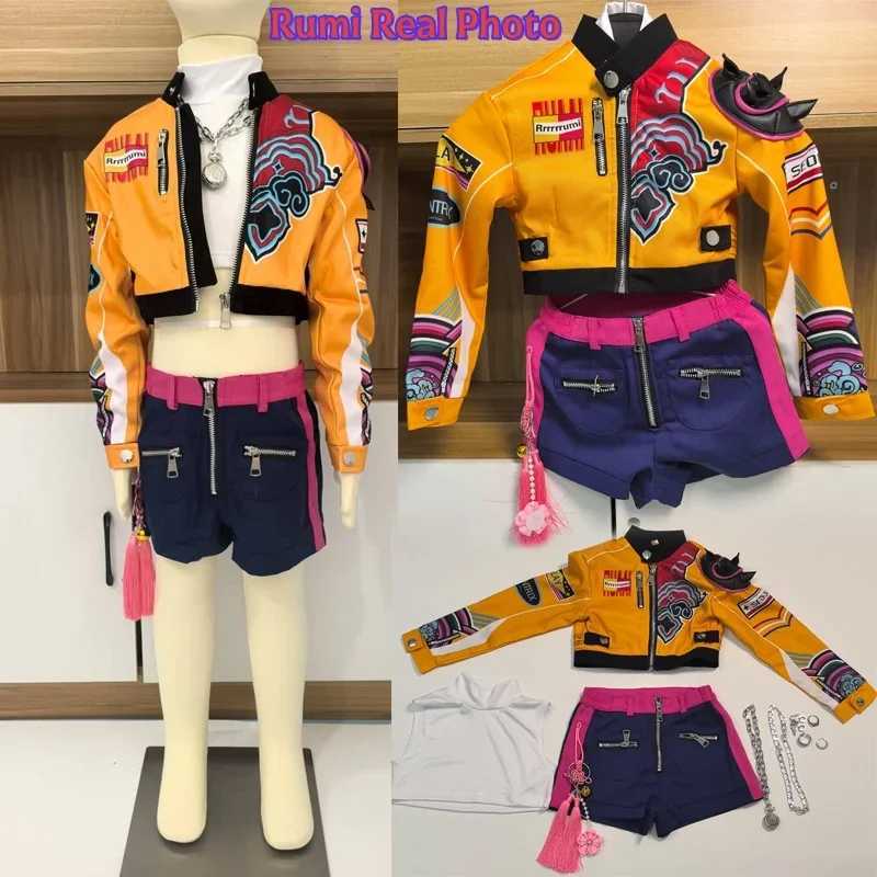 Kids Kpop Demon Rumi Zoey Mira Cosplay Huntrix Hunters Costume For Girls Clothes Group Idol Roleplay Halloween Carnival Suit Z251107