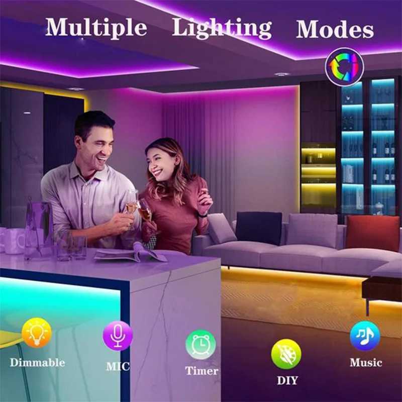 5M 10M 15M 20M 30M Led Strip Rgb 3535 5V Room Light Tv Backlight Led Magic Home Bluetooth Controller Luces Led Lighting Bar W251107