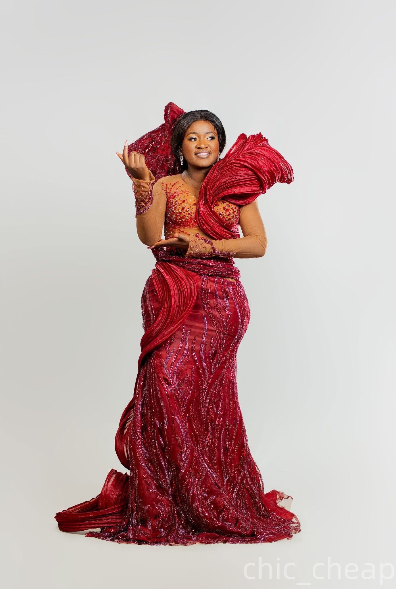 Aso Ebi Dark Red Mermaid Prom Dresses 2026 Stylish Crystals Beaded Evening Formal Party Second Birthday Engagement Gowns Plus Size Dress For Special O