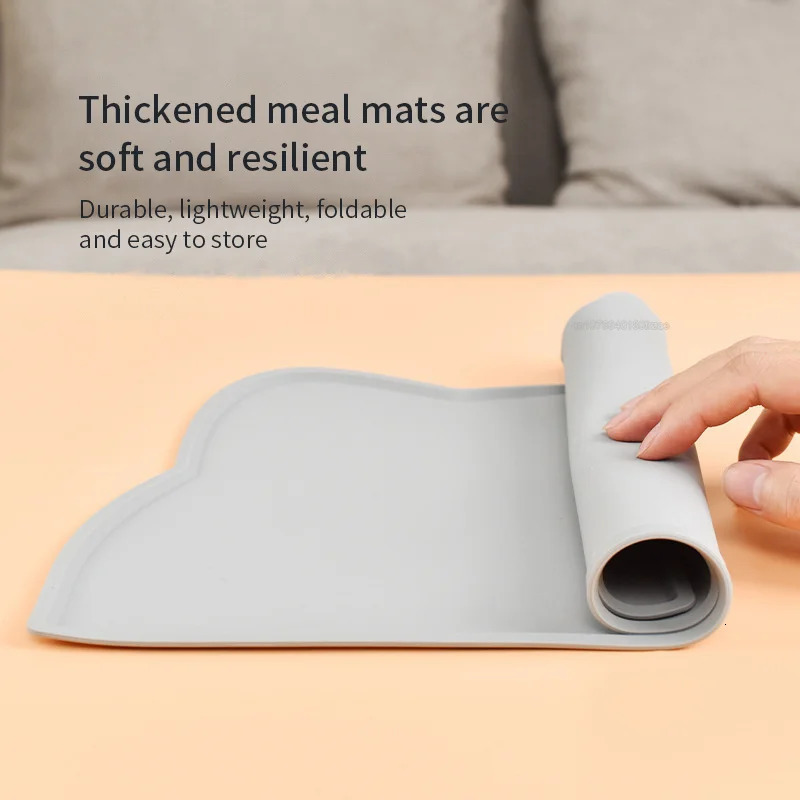 Waterproof pet mat used for dogs cats solid color silicone pet food mats pet bowls beverage mats portable dog feeding mats 250403CJ