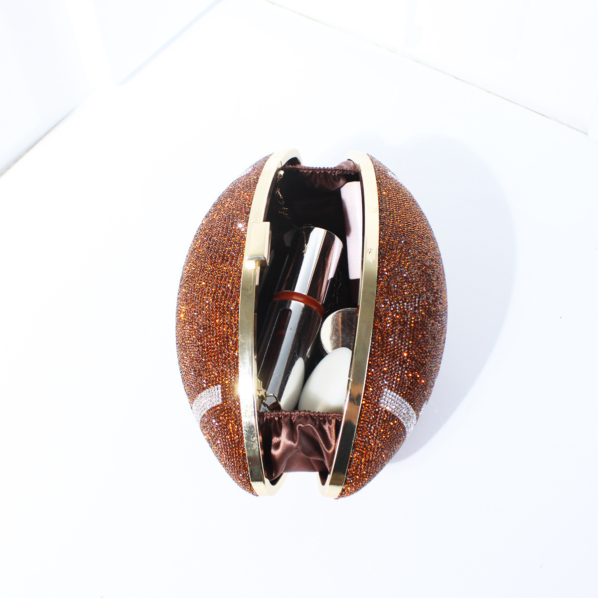 Diamond Evening Clutch Purse Bag Bridal Bling Football Shape Handbag Trendy Fashion One-shoulder Lady Bags XA19H 220818
