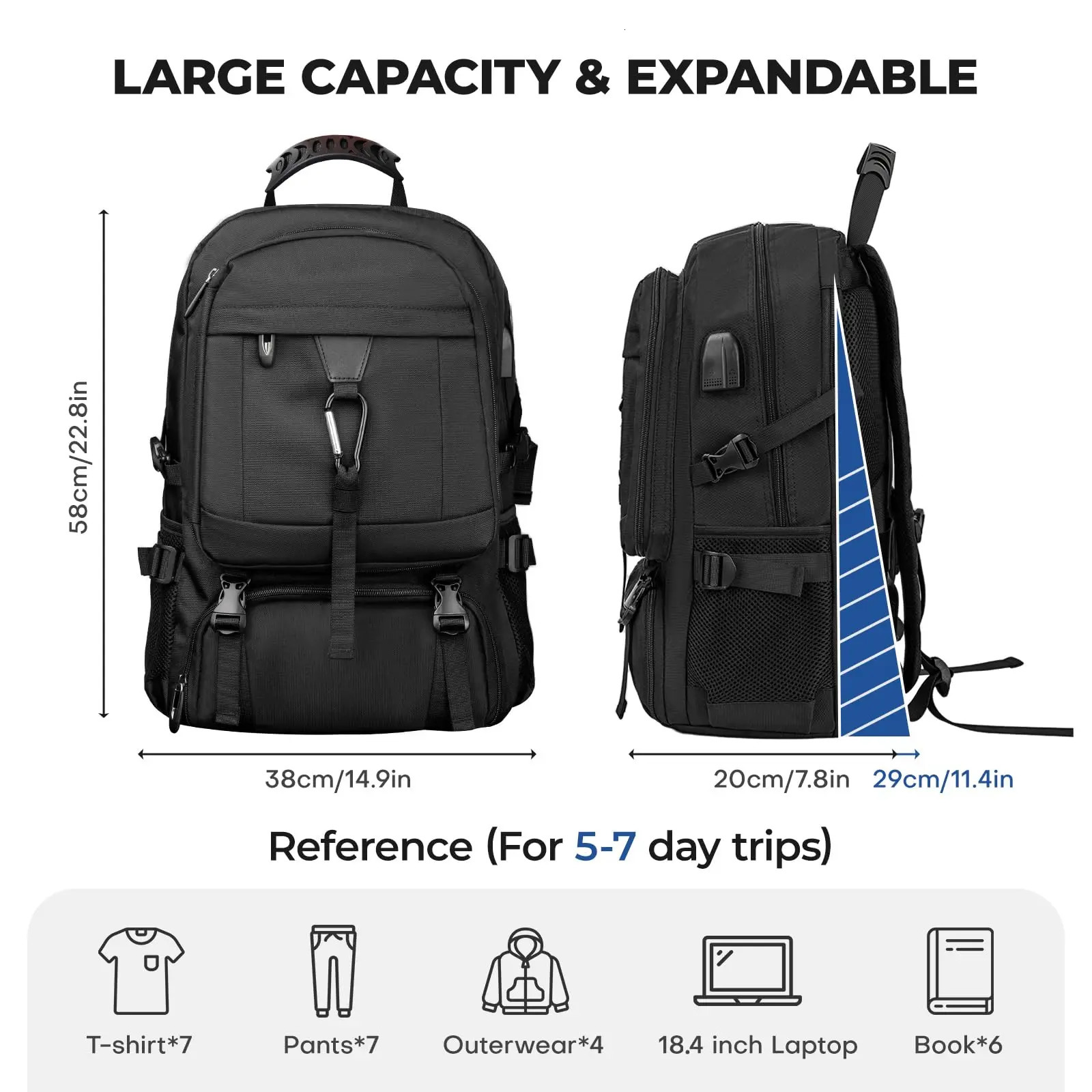 Big Travel Backpack Mens Independent Shoes Company Business Bag Outdoor Sports Waterproof Mens 50L 80L Black Storage Backpack 250402