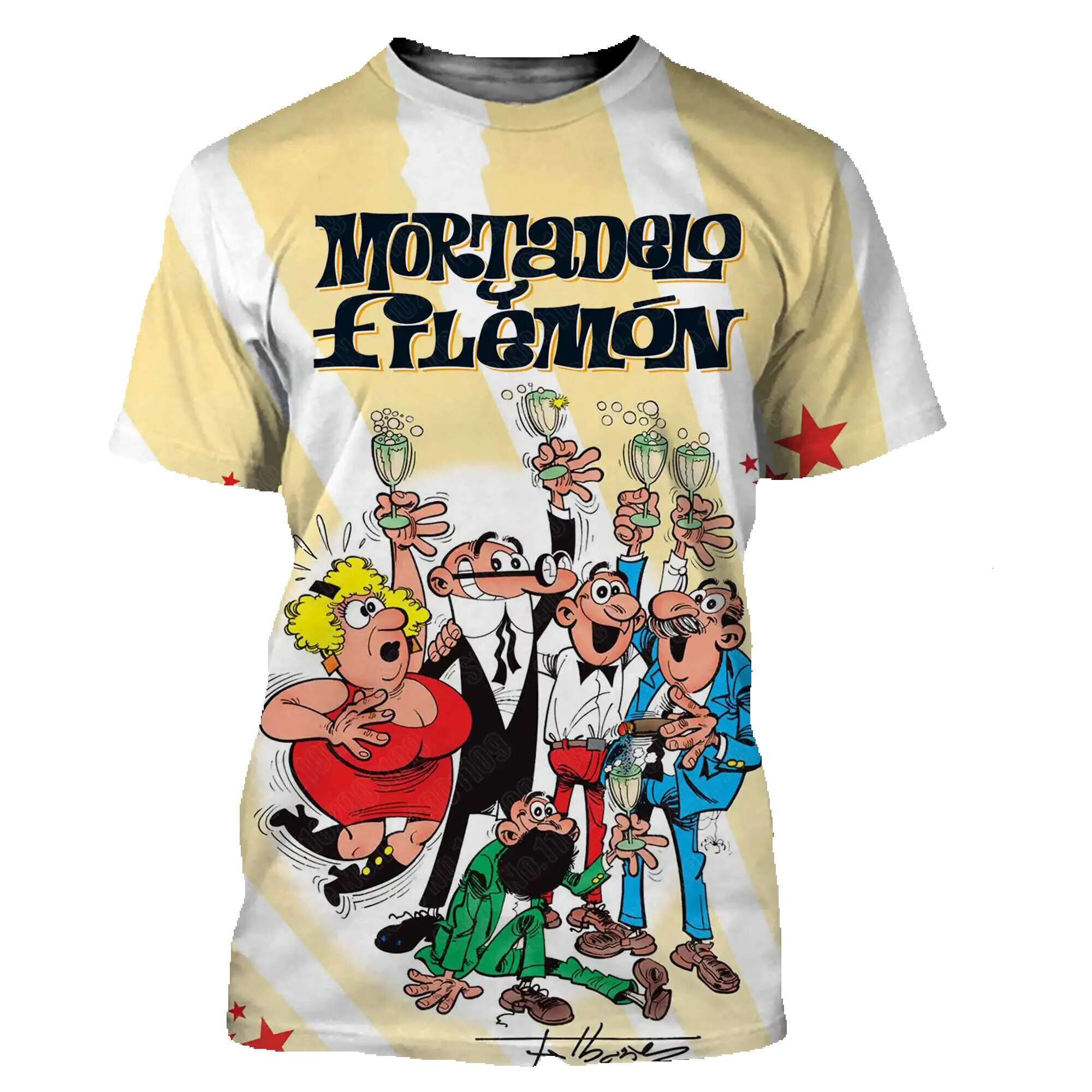 Mortadelo Y Filemon for Men and Women 3D Printed Haruku Style T-shirt Street Clothing Summer Top