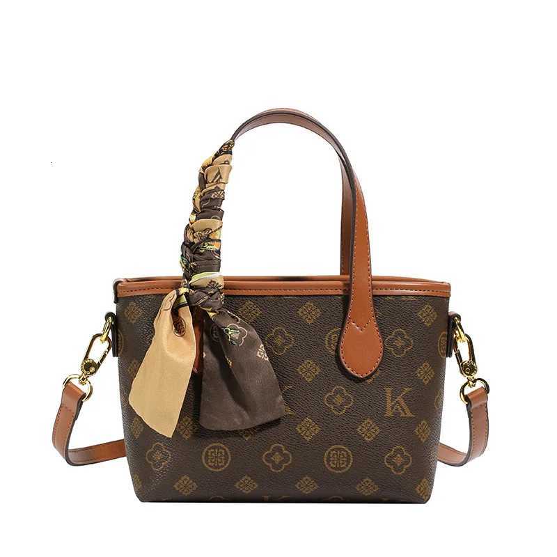 2025 Vintage Monogram Tote Bag for Women Spacious Shoulder Purse Adjustable Crossbody Strap Work Commute Bag with Top HandleW251106