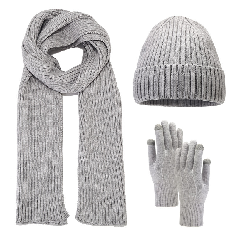 Hats designers women Adult hat scarf gloves three piece set autumn and winter outdoor cold proof warm and thick knitted hat set Christmas gift free sh