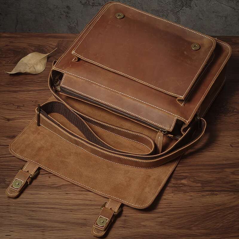 NUKA Retro Genuine Leather Messenger Crazy Horse Cowhide Shoulder Bag Men And Women High Quality Brand Crossbody Bags