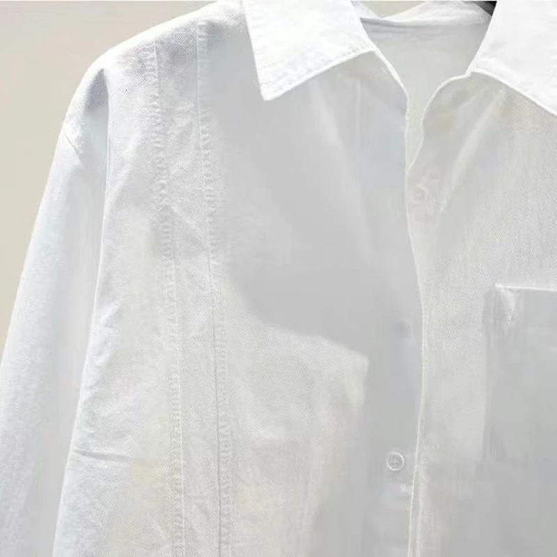 Shirt and shirt hem collar solid long sleeves loose womens top casual single chest spring simple streetwear pink clothing 250407