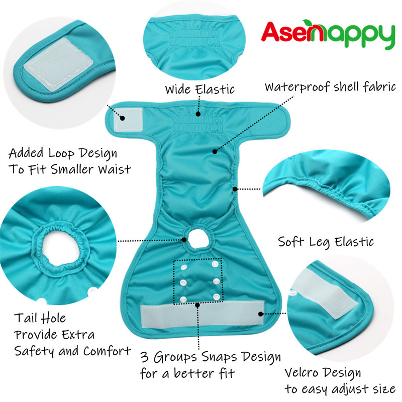 Female Dog Cloth Diaper Solid Color Doggy Panties - Breathable & Comfortable Pet Underwear for Small to Medium Canines