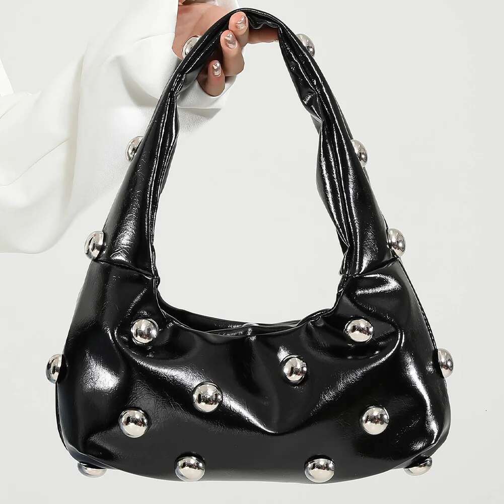 Personalized PU Rivet Fashion Shoulder Bags Solid Color Crossbody High-End Women Handbag Brand Satchel Small Tote Bag