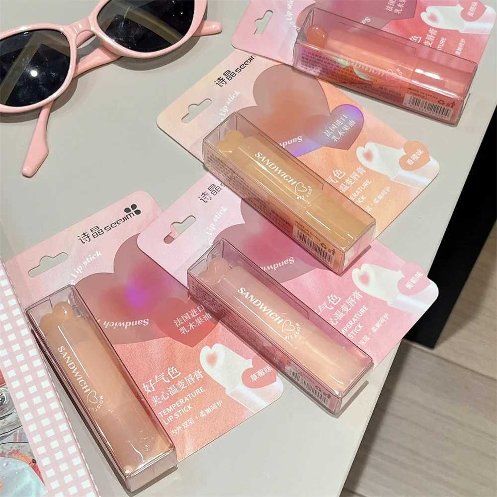 Moisturizing jelly sand lipstick makeup peach lipstick crystal temperature change lipstick transparent lipstick care W250407