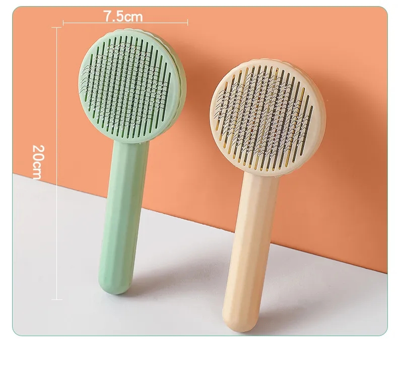 Durable Cat Brushing Tool Soft Bristle Dog & Cat Fur Cleaner with Comfortable Handle