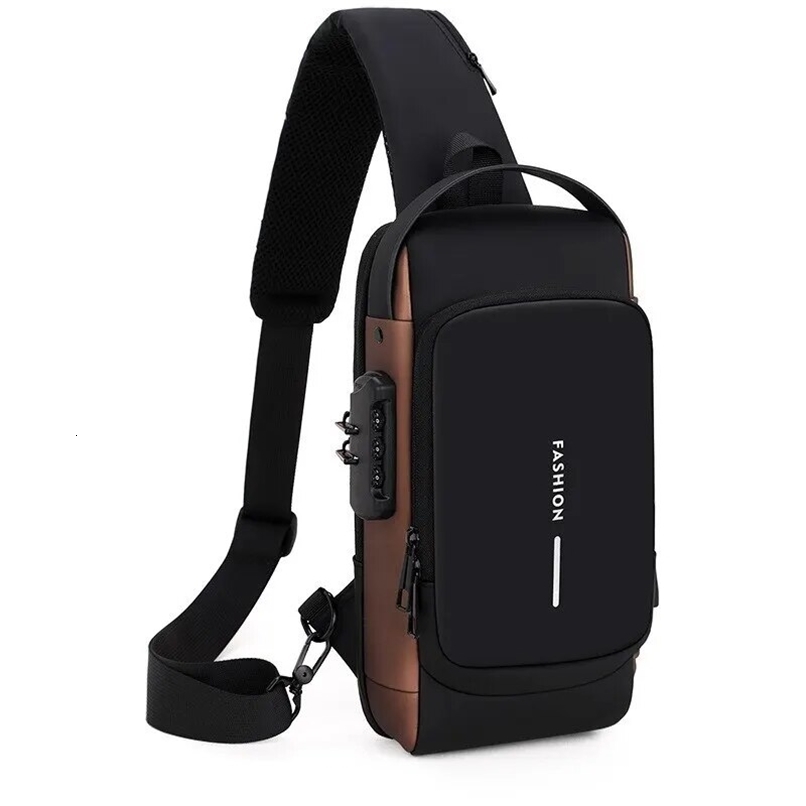 Men Anti Theft Chest Bag Shoulder Bags USB Charging Crossbody Package School Short Trip Messengers Bags Mens Oxfor 250407