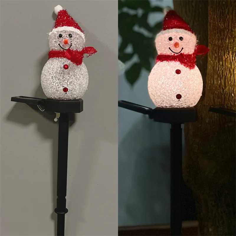 Solar Christmas Snowman Stake Light Outdoor Lawn Lamp for Garden Yard Decor Xmas Holiday Pathway Lighting W251107