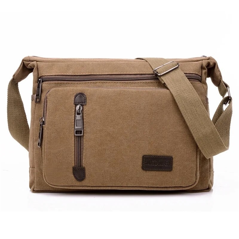 Canvas Shoulder Bag Bottle Men Women Casual Simple Fashion Retro Crossbody Cross Square Multi Layered 250407